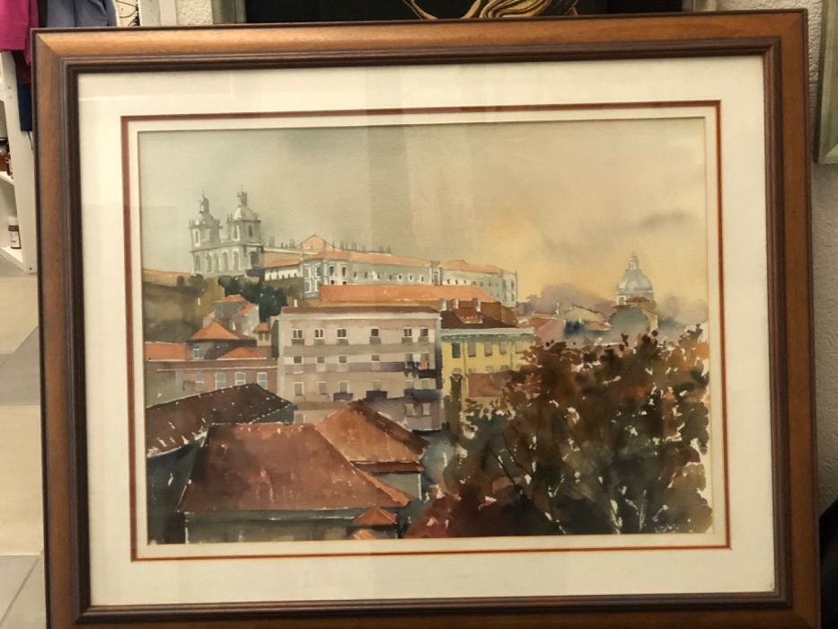 Aguarela de António Neves - Lisboa