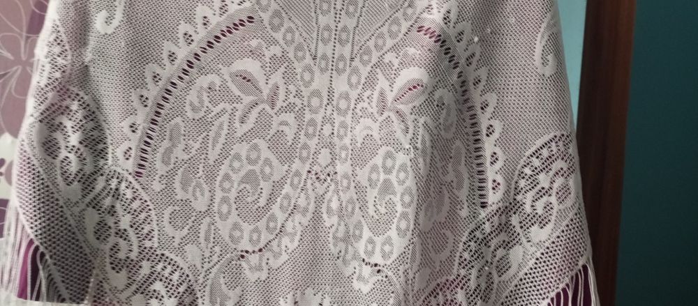 Prl Chusta z frędzlami Vintage