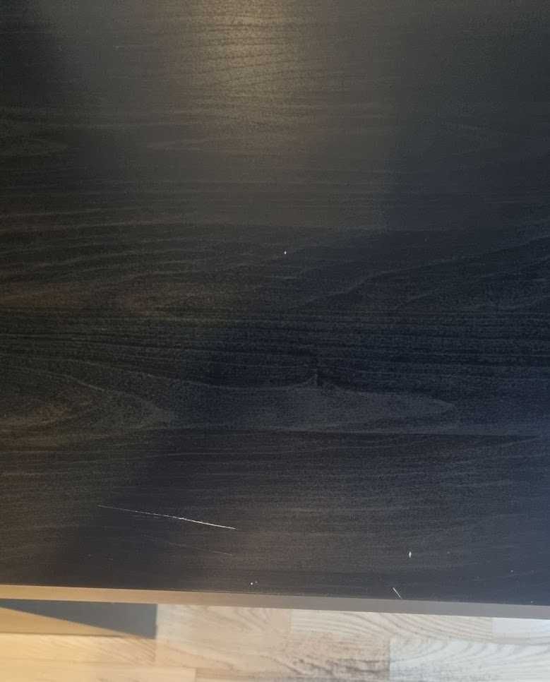 IKEA Biurko MICKE czarne z nadstawką plus półka