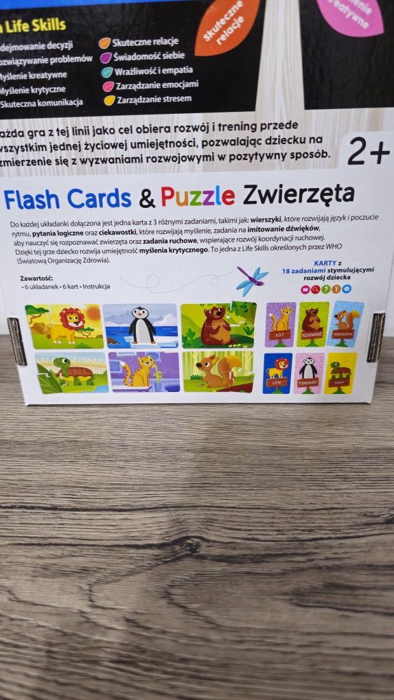 Flash cards & puzzle zwierzęta gra stymulująca rozwój dziecka Life ski