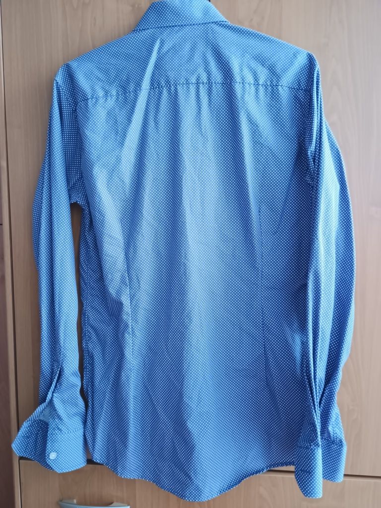 Ekskluzywna koszula ETON slim fit w kropki kołnierzyk 40cm