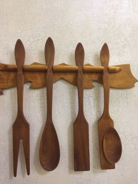 Ручная работа дерево набор для кухни посуда сувенир из дерева