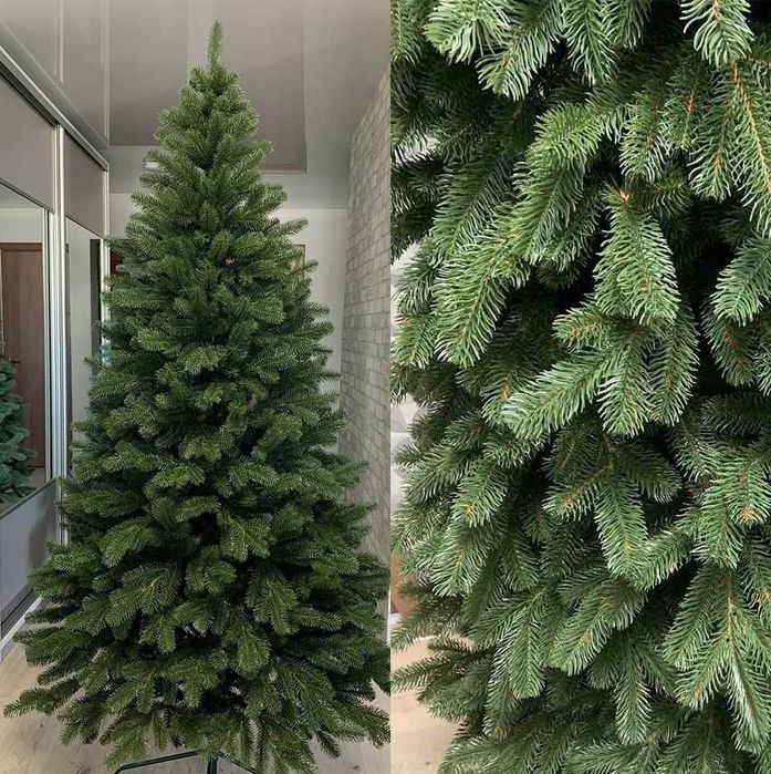 Лита ялинка Ель литая Ковалівська зелена блакитна з підставкою Елка