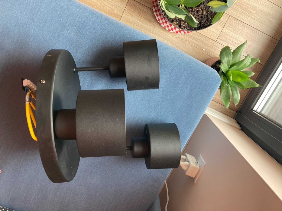 Lampa sufitowa – 3 punkty – Styl Loft / Industrial + 3 żarówki