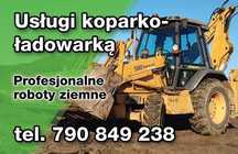 Usługi koparka, koparko-ładowarka, ładowarka, fundamenty budowa
 droga