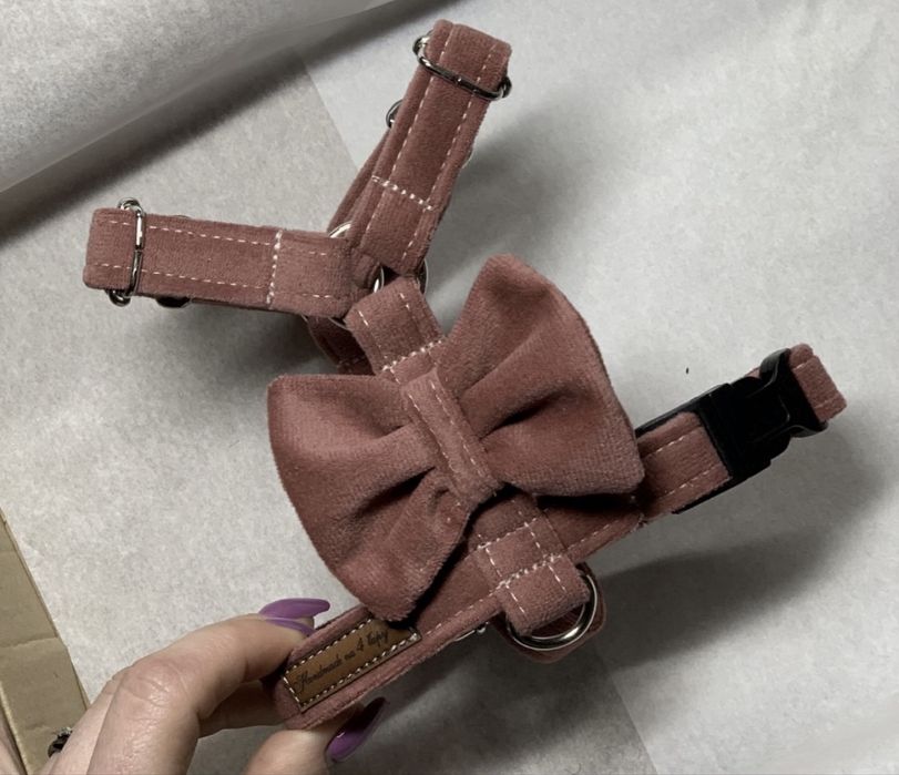 Szelki welurowe dla malego psa