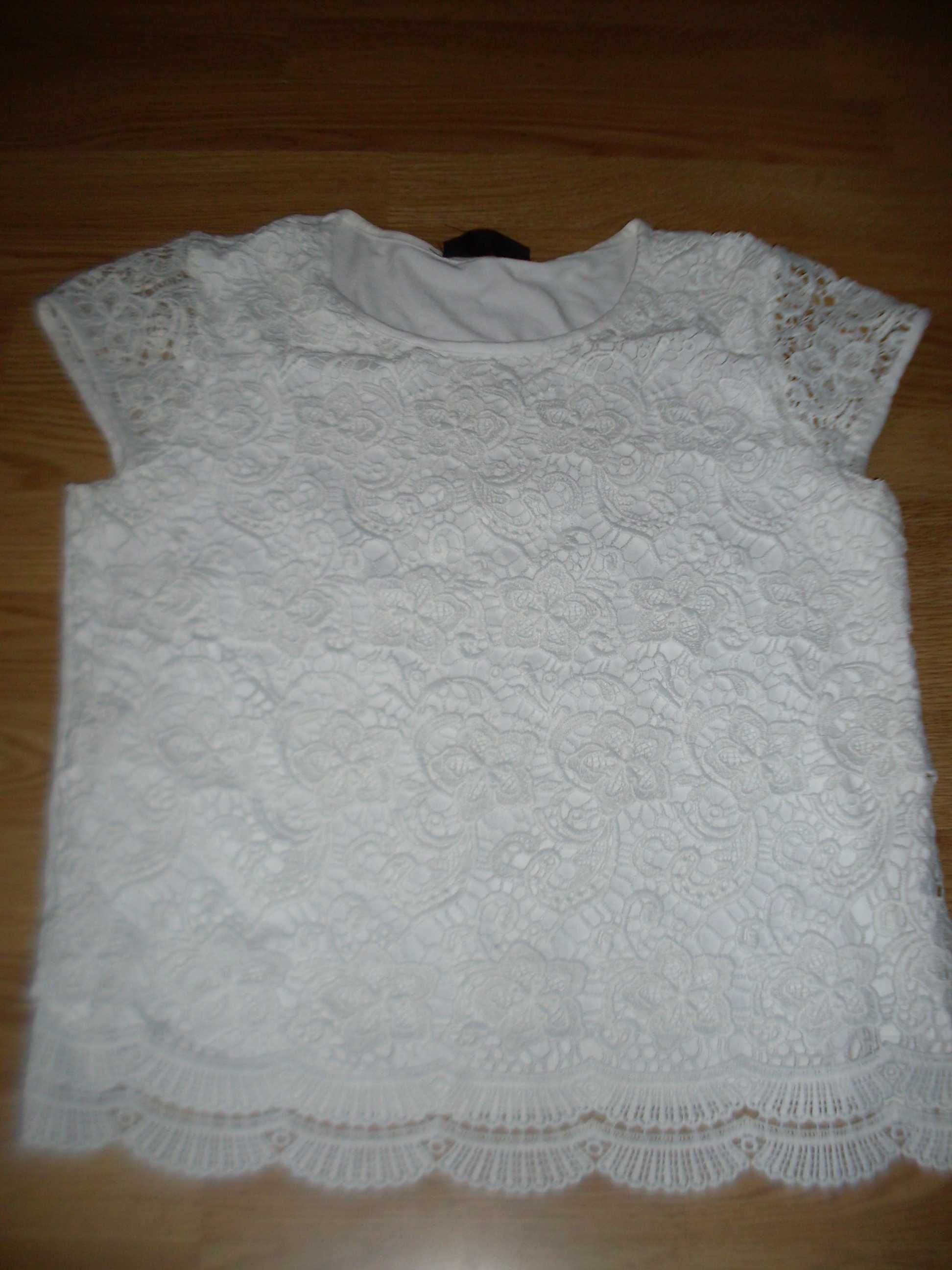 biała bluzka damska koronkowa bawełna