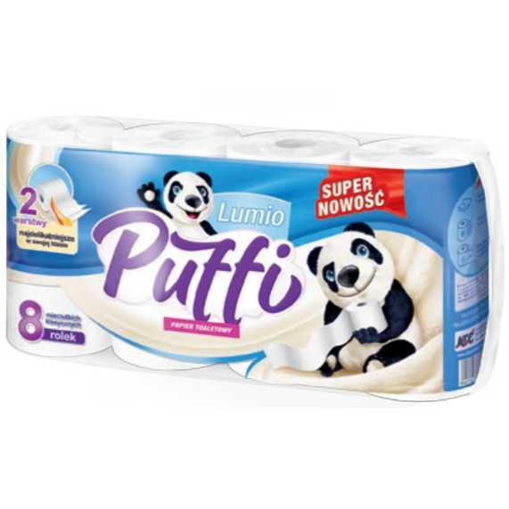 Papier toaletowy Puffi Lumio 120 opak (półpaleta) a'8 (15m) 2w *7,70zł
