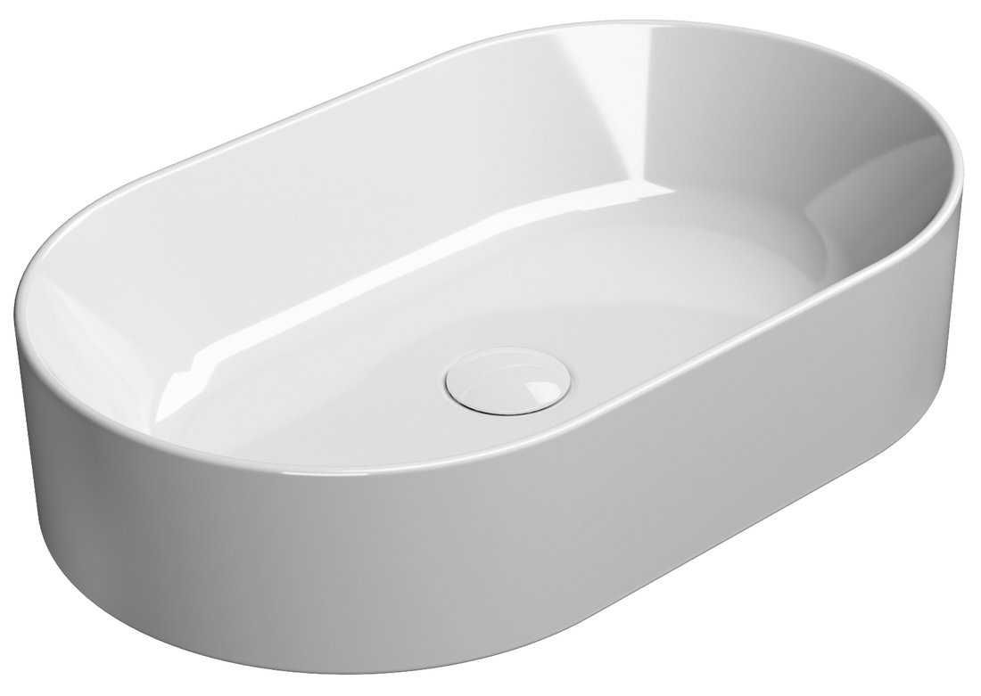 GSI Ceramica Kube X umywalka nablatowa 60x37, kolor biały połysk