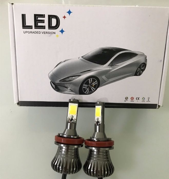 Двухцветные светодиодные LED авто лампы в ПТФ.Цоколь Н11 Н3 Н1 Н27 НВ4