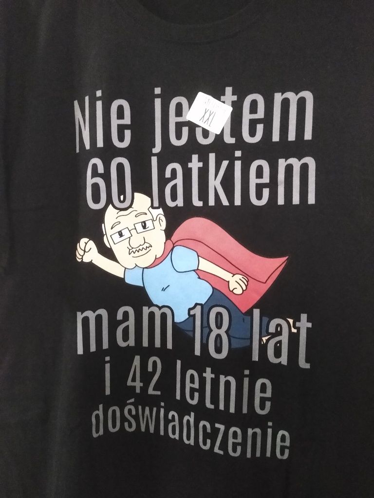 Nowy T-shirt męski - 60 lat, urodziny, prezent. 60-tka. Rozm. XXL.
