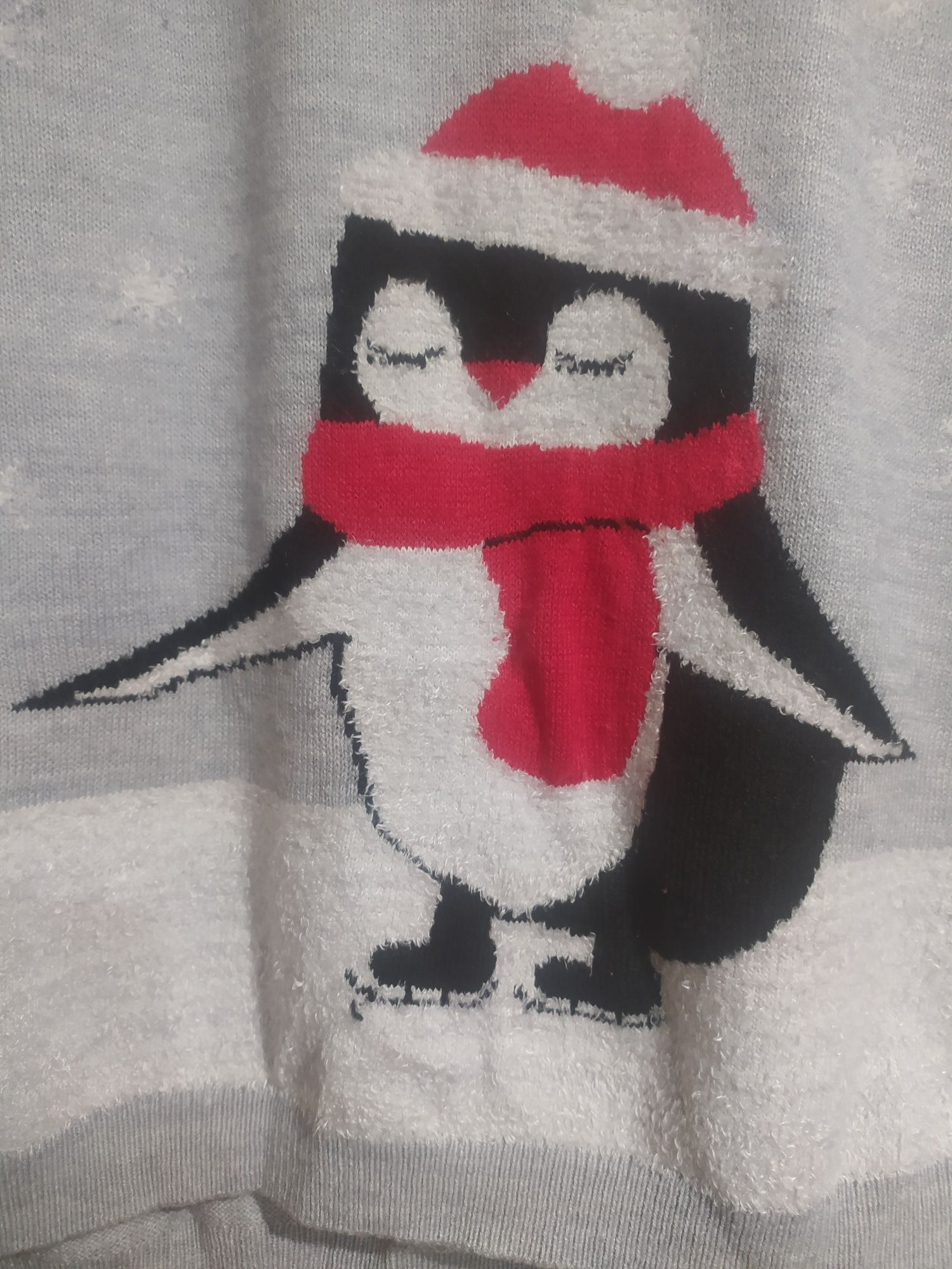 Sweter świąteczny pingwin 158 164