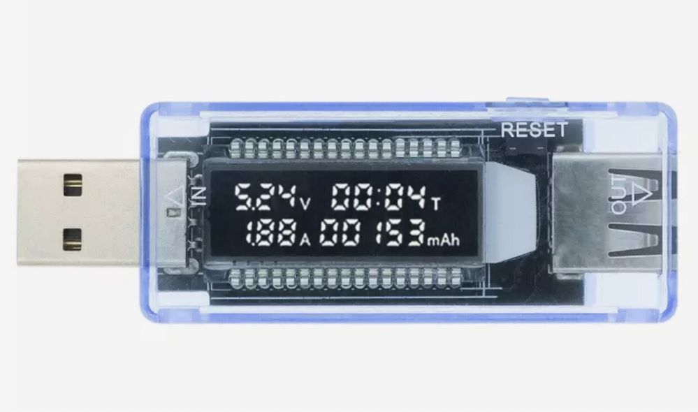 USB тестер, вимірює ємність накопичувачів енергії