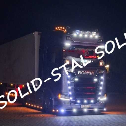 Orurowanie DŁUGIE / GÓRNE ze stali nierdzewnej Scania R / S POLEROWANE