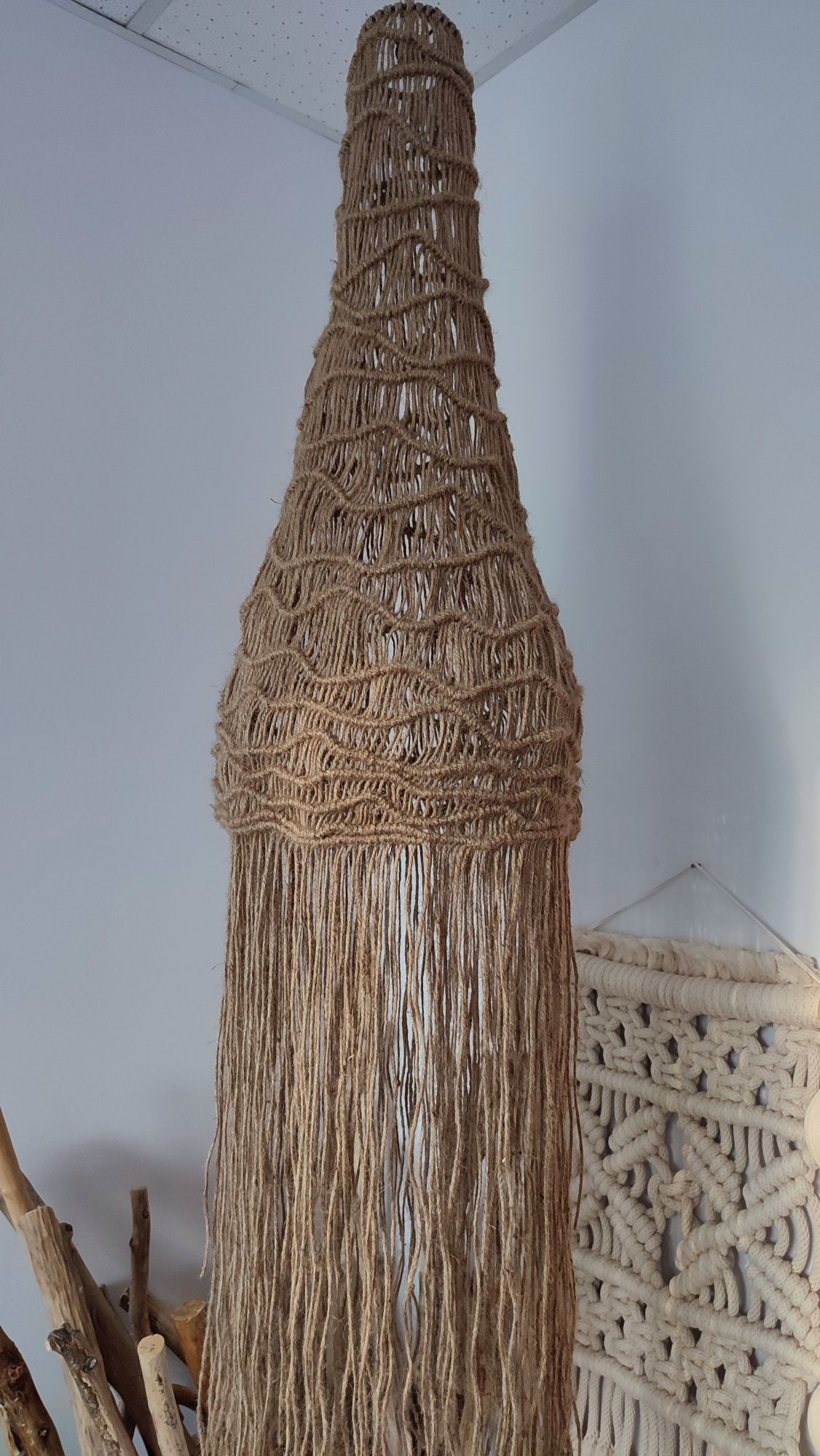 Світильник люстра макраме у балійському стилі з джута