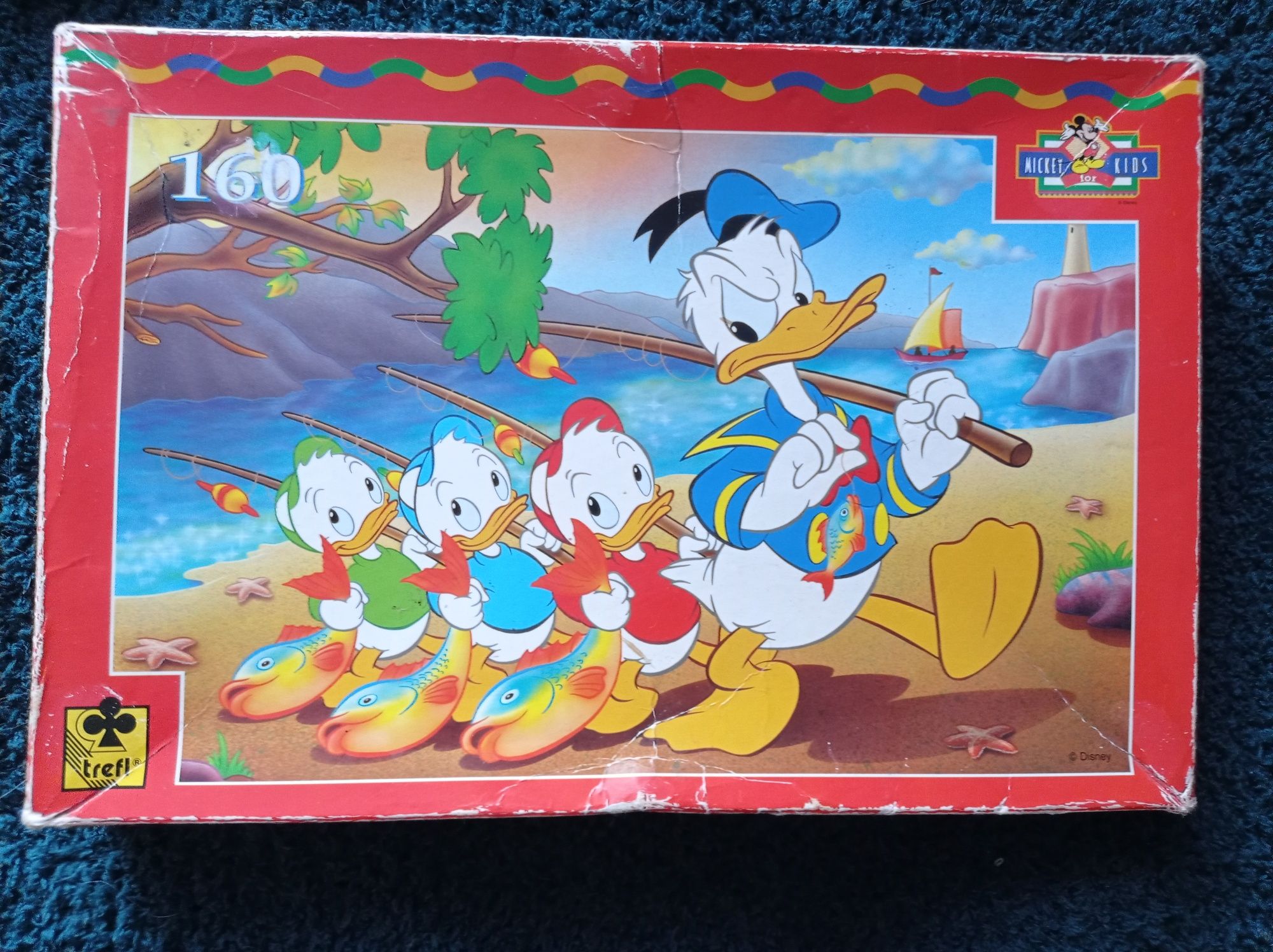 Puzzle Trefl 160, Disney, Kaczor Donald na rybach, lata 90 -te