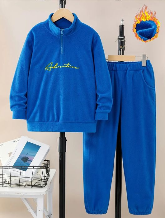 Костюм флісовий синій унісекс  128 134 на 8-9 років теплий костюм