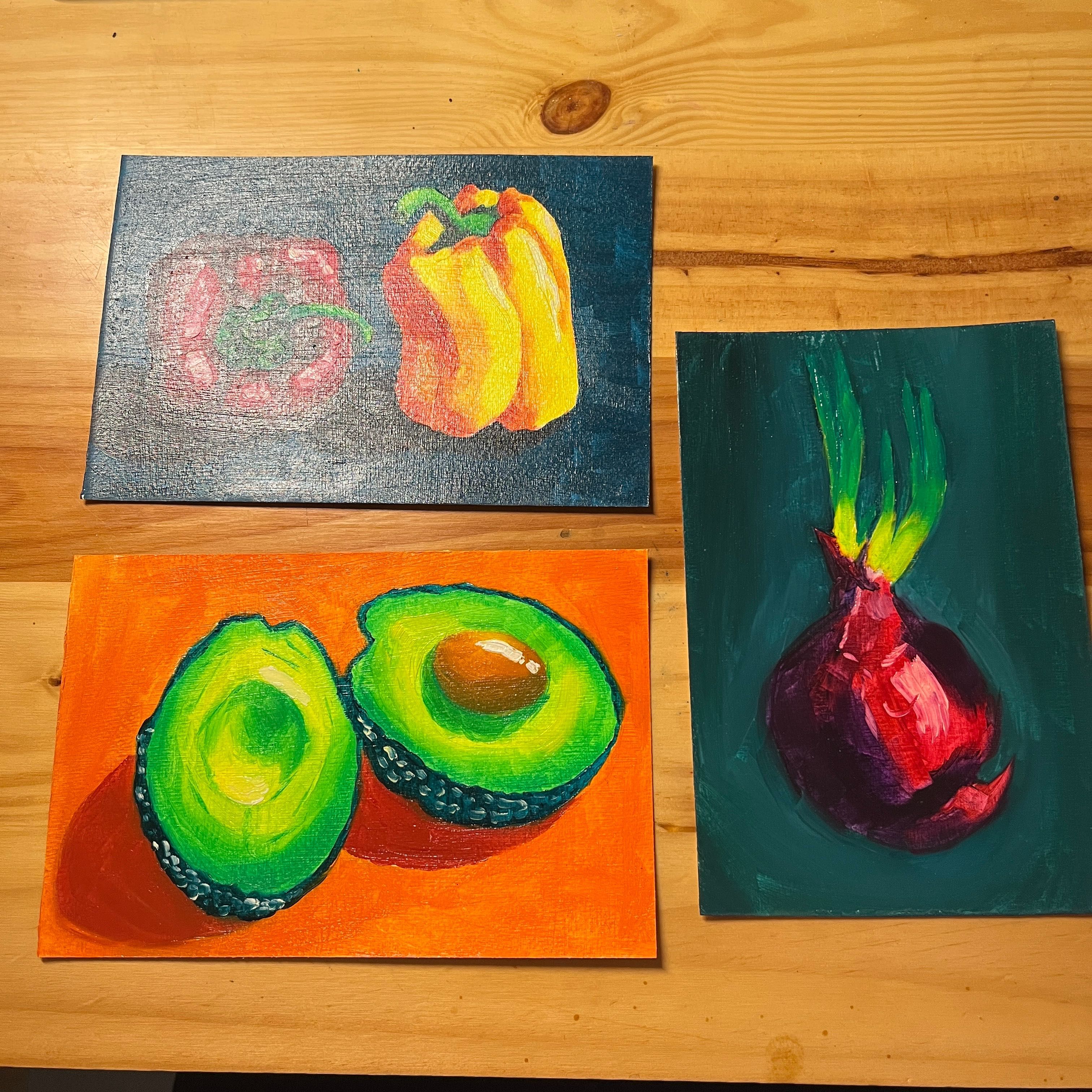 Pinturas Oleo Frutas e Vegetais