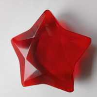 Rosenthal kryształowa rubinowa gwiazda - sygnowany przycisk, ozdoba