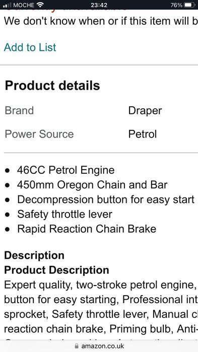 Motoserra Draper Expert