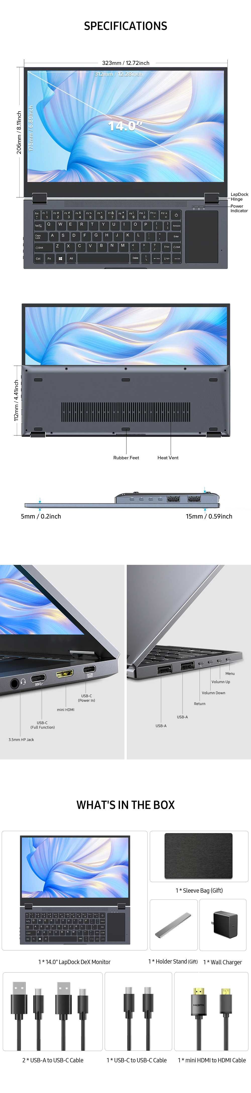 Monitor com teclado para telemóvel +suporte portátil+rato.