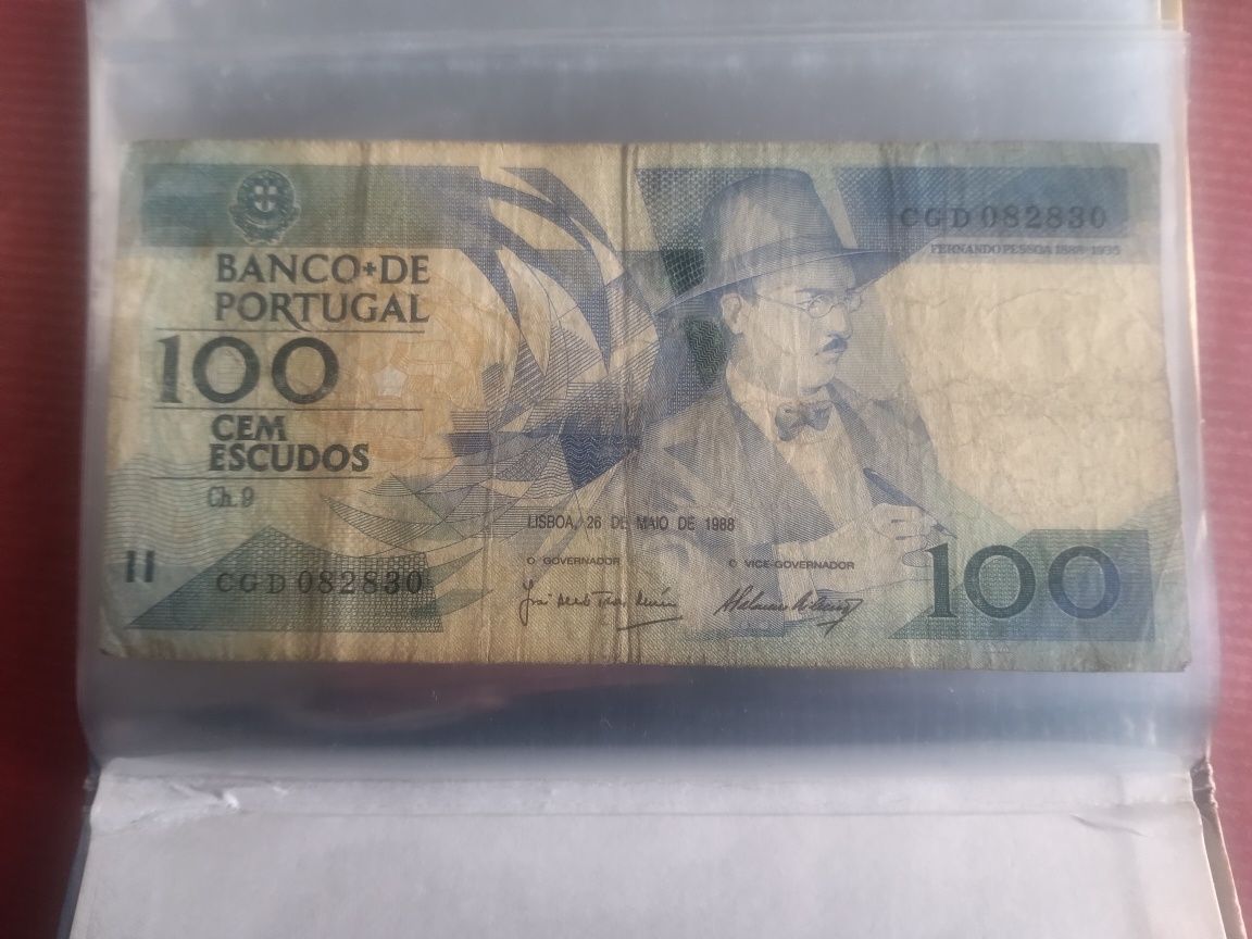 Nota de 100 escudos Fernando Pessoa (1988)