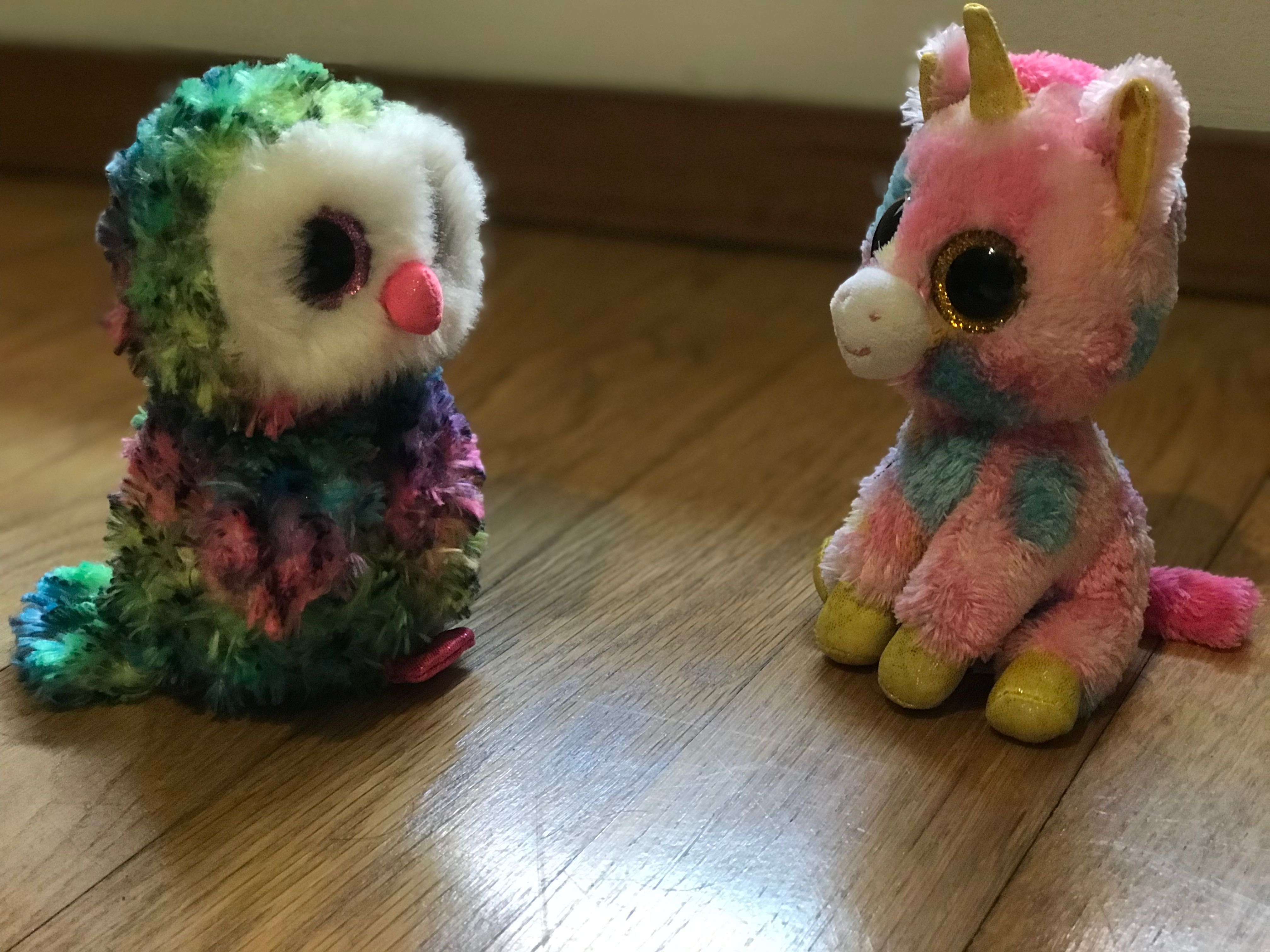 Oportunidade única: Lindos peluches TY Beanie Boos Corujinha Unicórnio