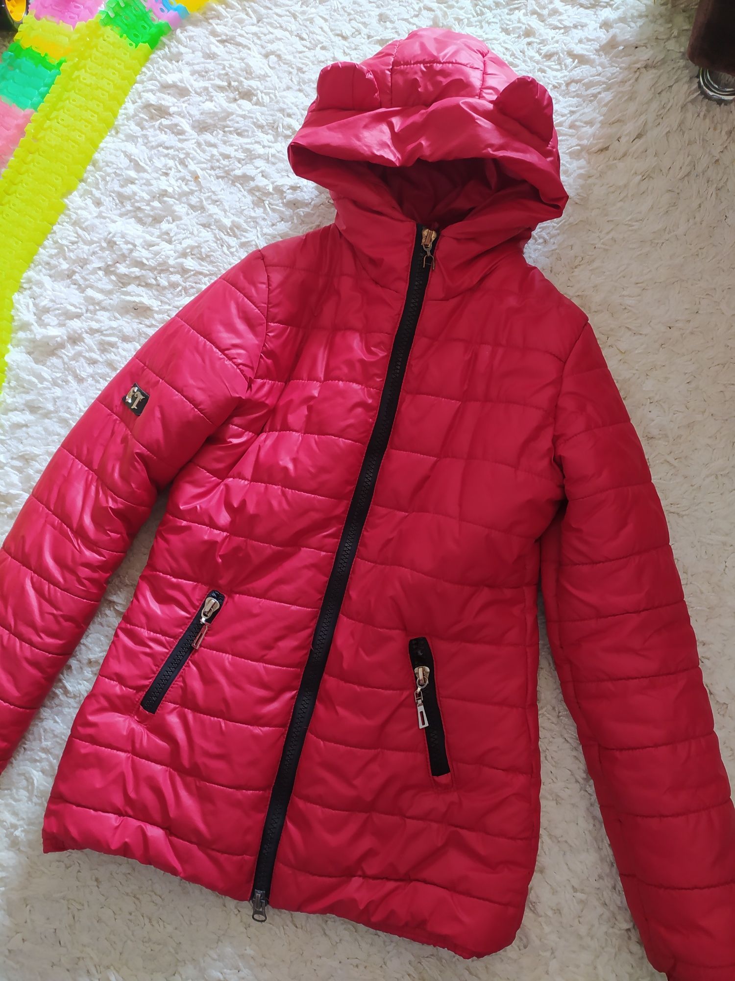 Куртка з вушками жіноча або на подростка тепла весна-осінь розмір S-M