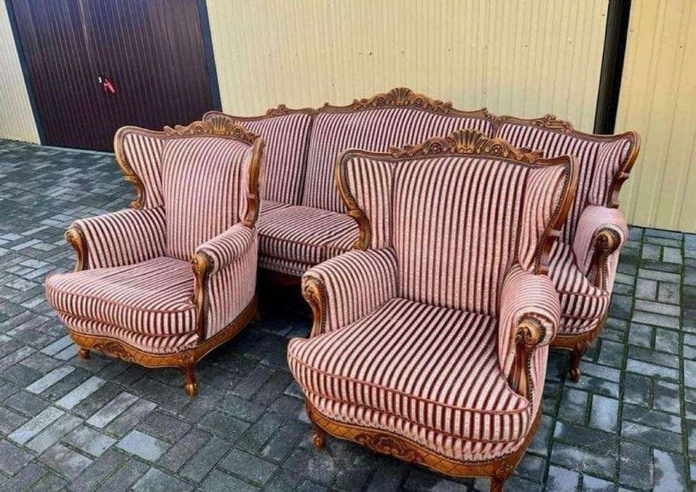 komplet wypoczynkowy w stylu Ludwika-sofa czwórka 2fotele