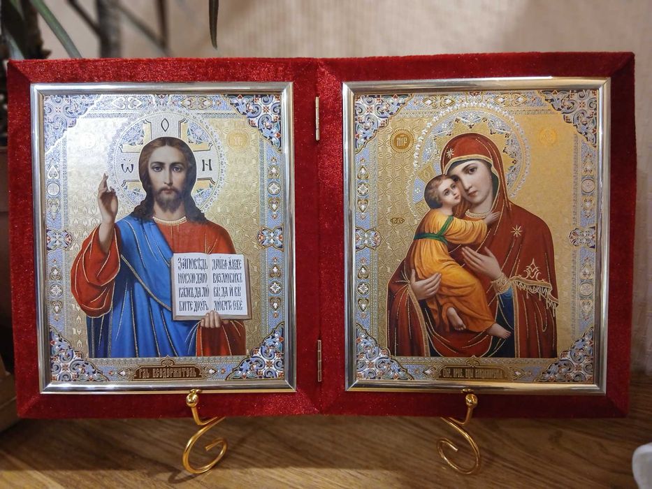 Ікони, ікони вінчальні, складні бархатні, скьадні мдф, ікони на подару