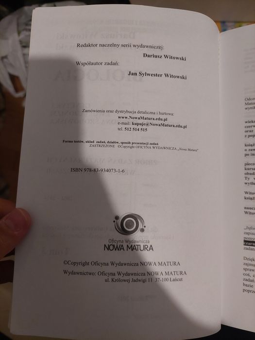 Witowski, Biologia t.3