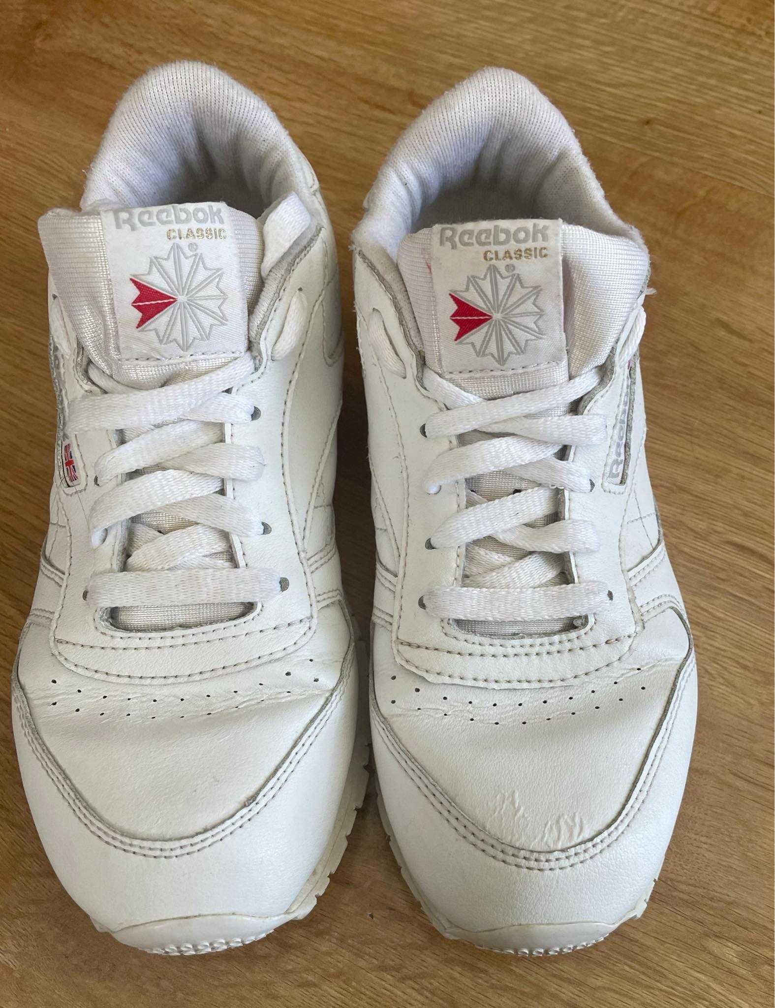 Reebok classic buty sneakersy skórzane białe 35