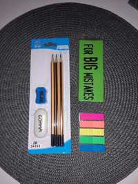 nowe akcesoria szkolne ołówki gumka naklejki
