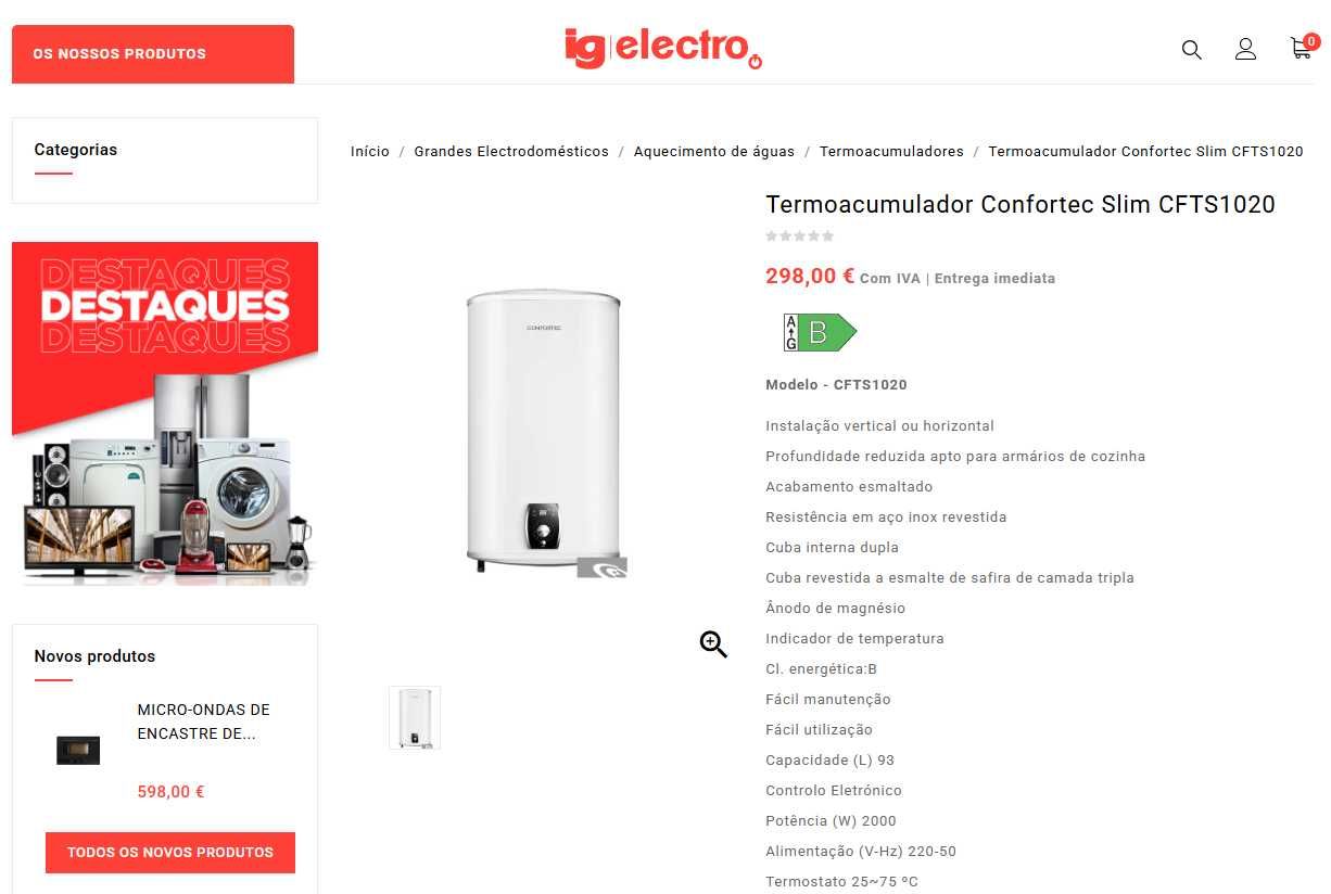 Termoacumulador SLIM Confortec