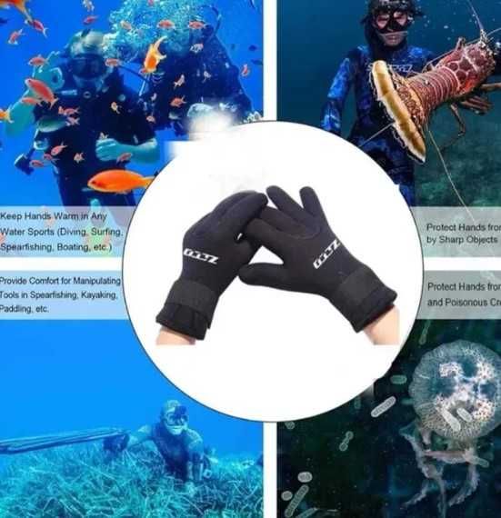 ZCCO Neoprenowe rękawiczki do nurkowania termiczne,antypoślizg. 3 mm S