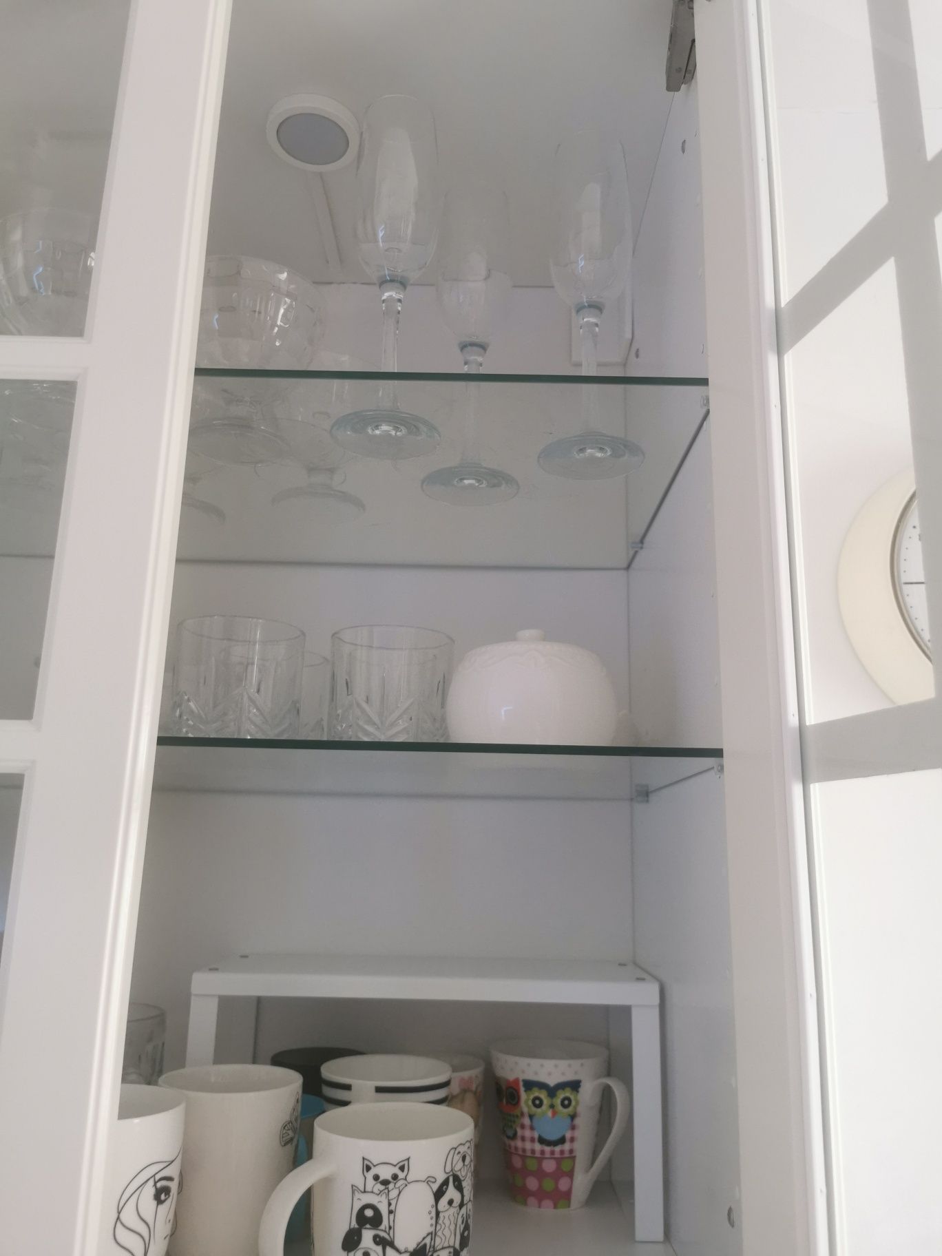 Drzwi szklane ikea bodbyn kremowy 30x80 2szt + półki utrusta 2szt