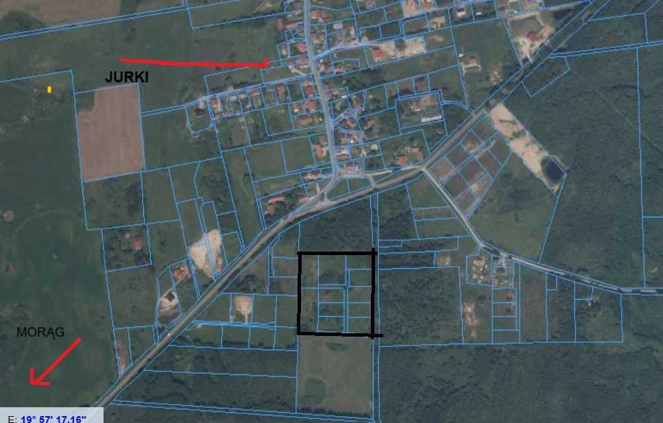 Działka budowlana Morąg -  Jurki uzbrojona warunki zabudowy Narie