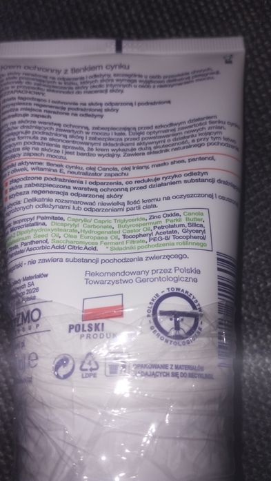 Krem ochronny z tlenkiem cynku