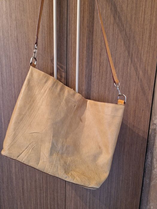 Torebka damska skórzana Dayaday beżowa