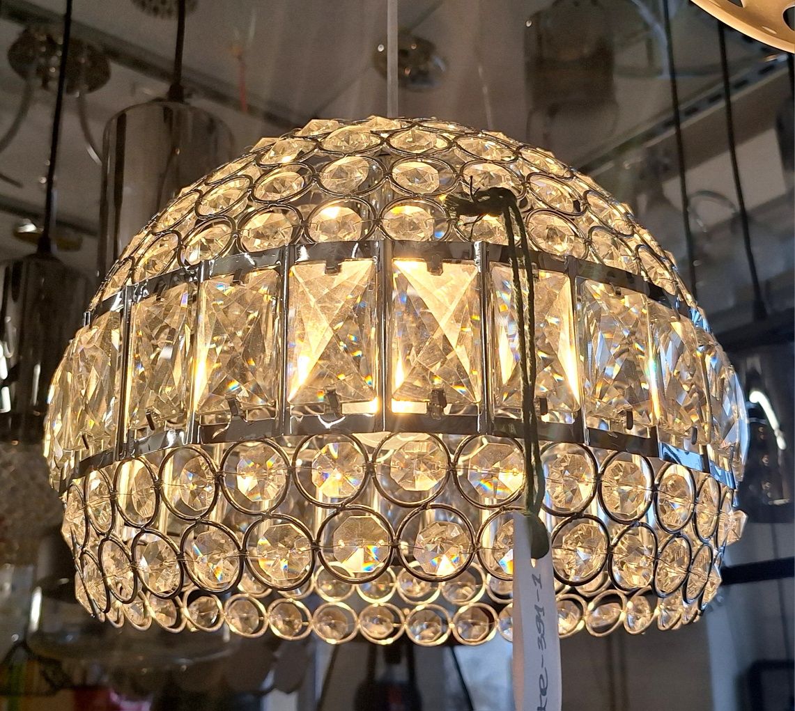 Lampa wisząca KRYSZTAŁY Klosz żyrandol kryształowy z kryształami