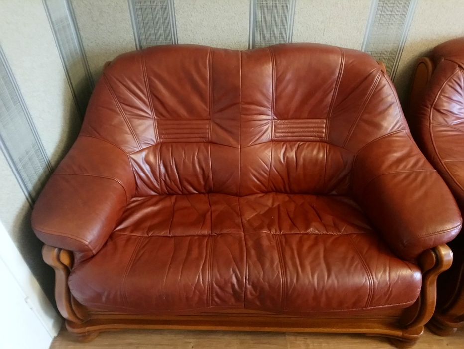 Шкіряний диван Кожаные диваны +крісло