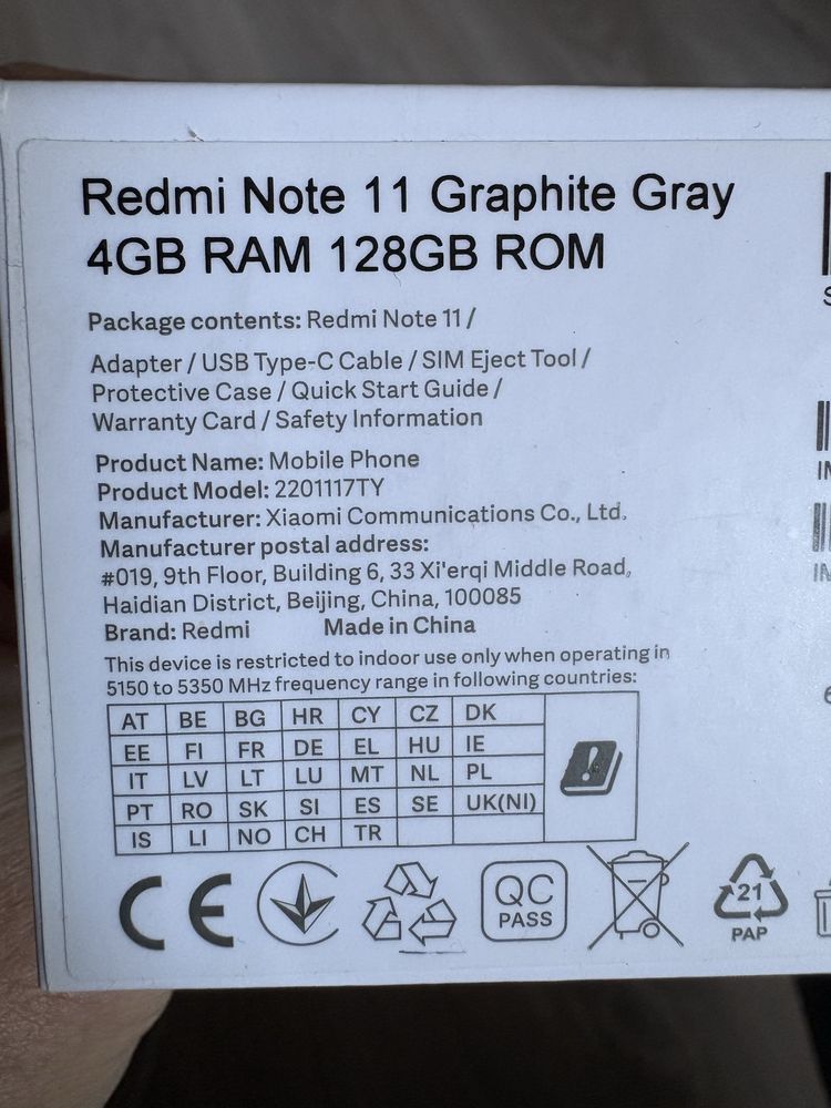 Redmi note11 graphite gray 128 gb