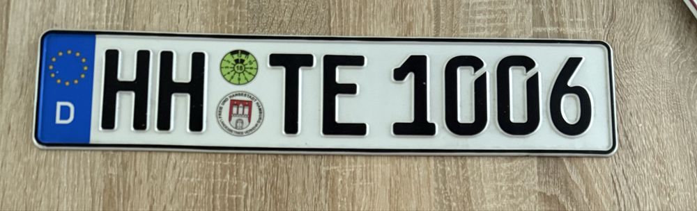 Niemiecka tablica rejwstracyjna kolekcjonerska Hamburg