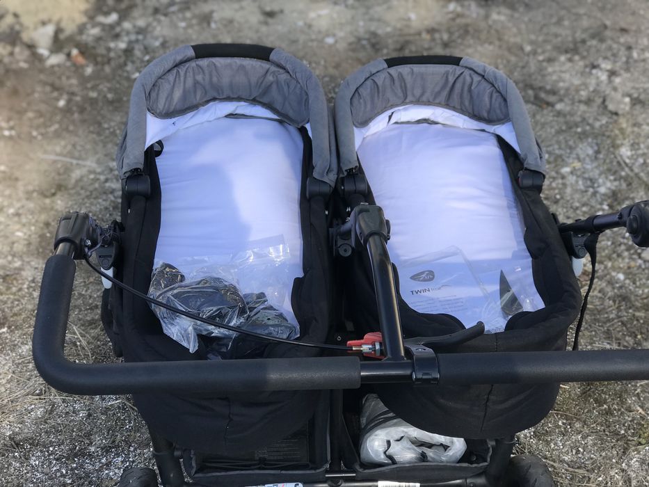 Wózek bliźniaczy TFK 2in1 gondole spacerówka plus adaptery