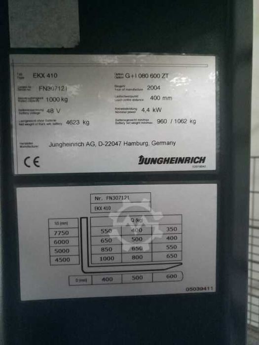Wózek widłowy Jungheinrich EKX410+bateria+prostownik+skanery