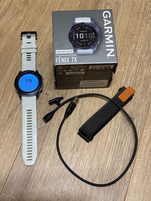 Zegarek Garmin Fenix 7X Sapphire Solar DLC 51 mm Jasnoniebieski Tytan