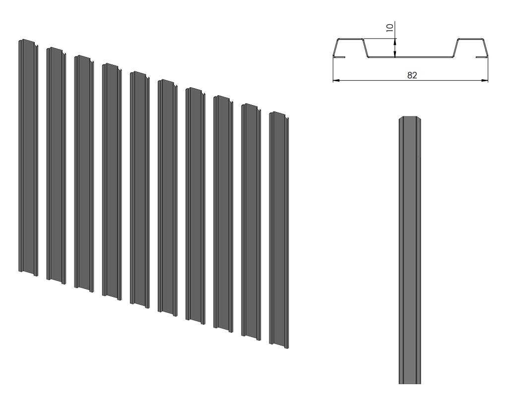 Aluminiowe sztachety ogrodzeniowe, grubość 0,6 mm