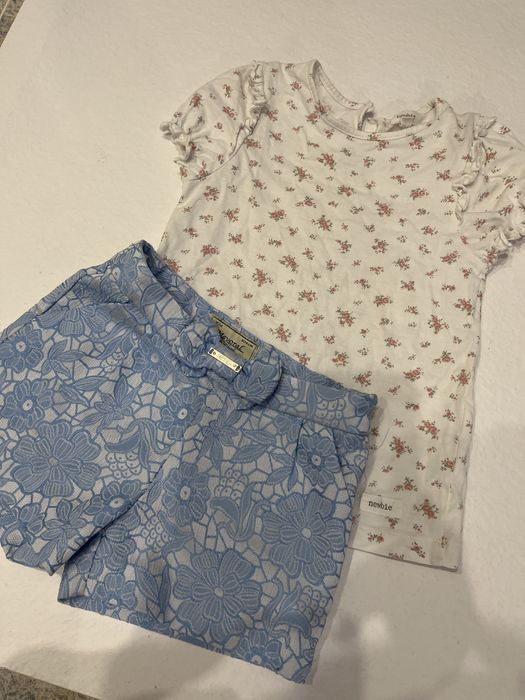 Komplet spodenki eleganckie Mayoral koszulka kwiaty Newbie 98/104 hayd