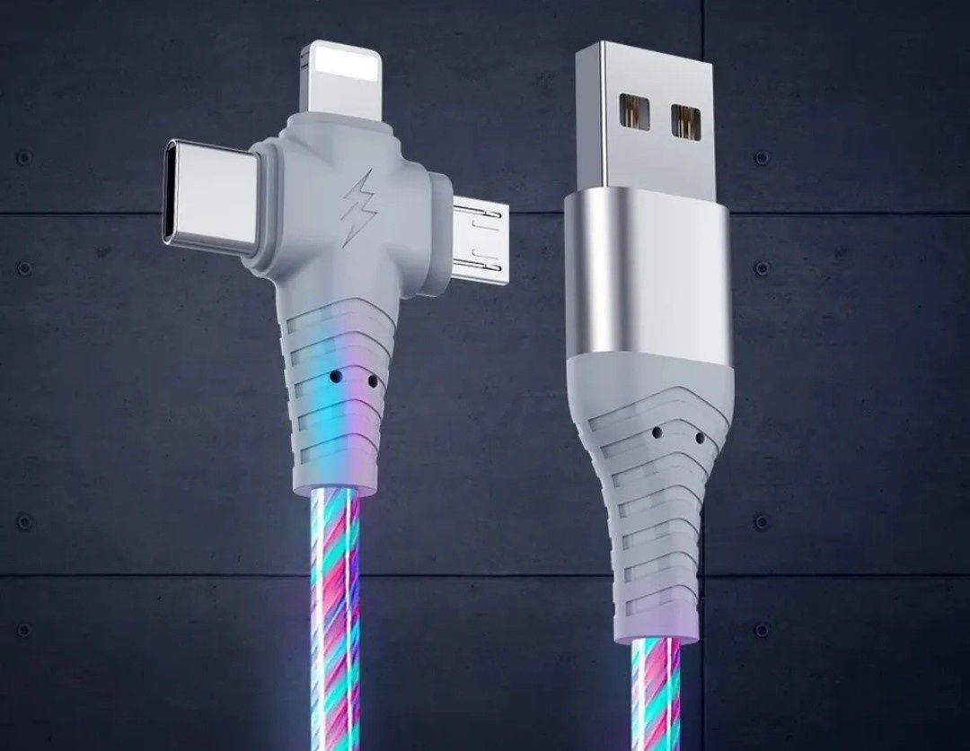 Przewód kabel ładowania USB 3 w 1 szybkie ładowanie