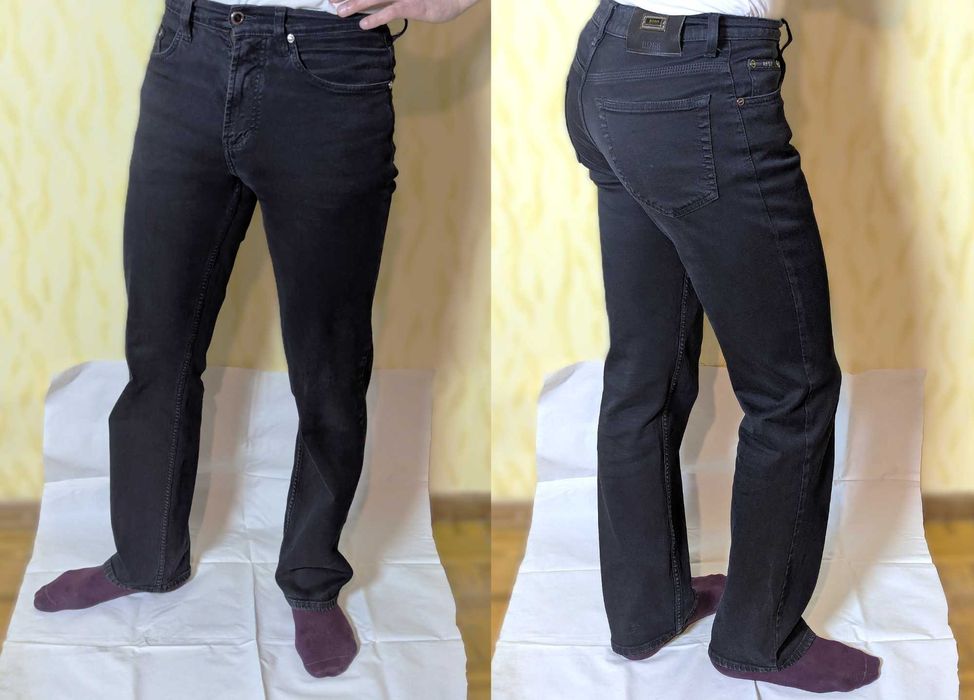 Джинси чоловічі чорні люкс класу BOSS Hugo Boss Класичні Джинси, М